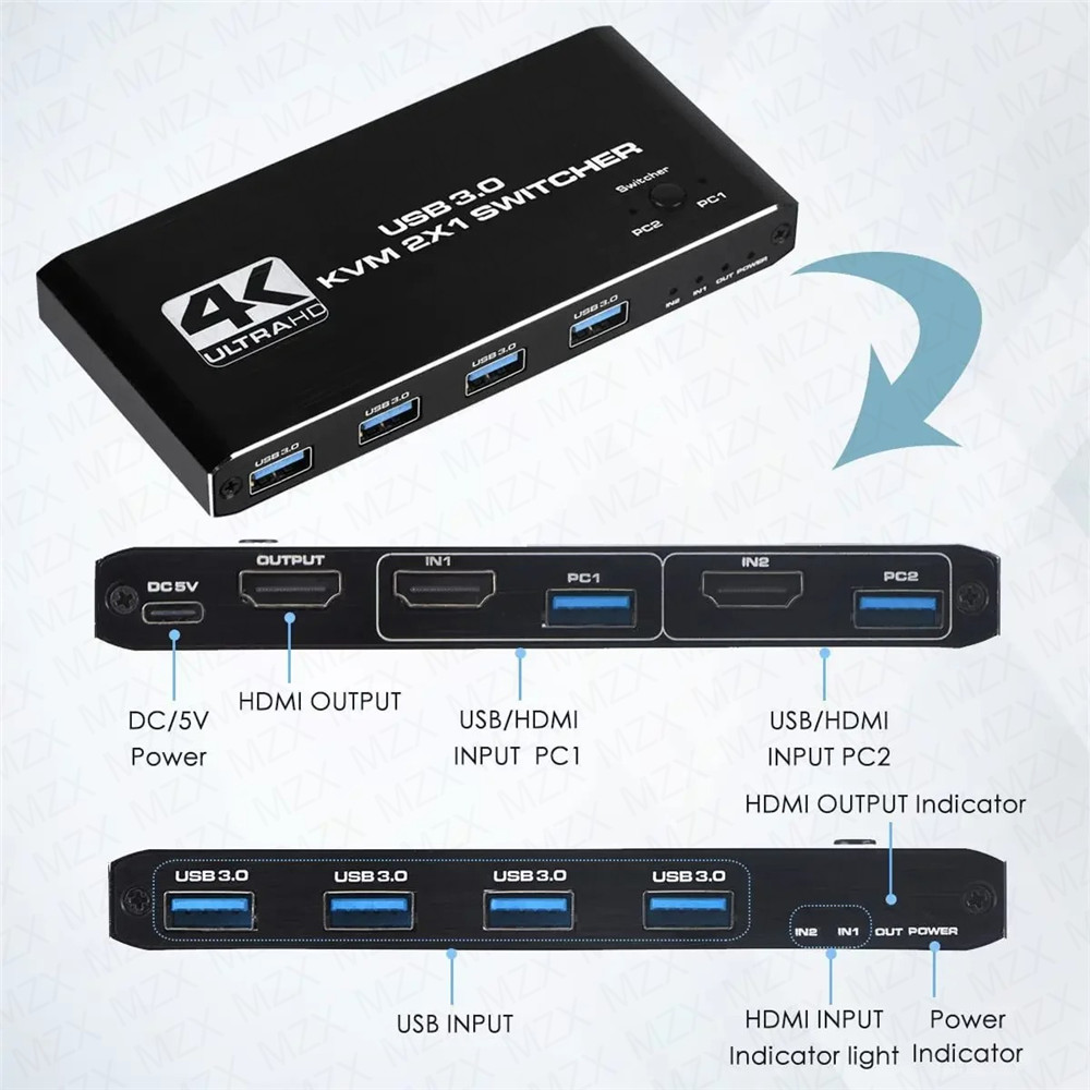 Switch KVM 4K 60Hz, Hub USB 3. - Gaming Equipment Accessories recensione e prezzo